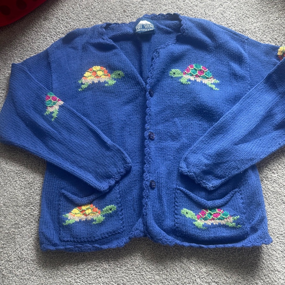 Blue Turtle Knit Cardigan